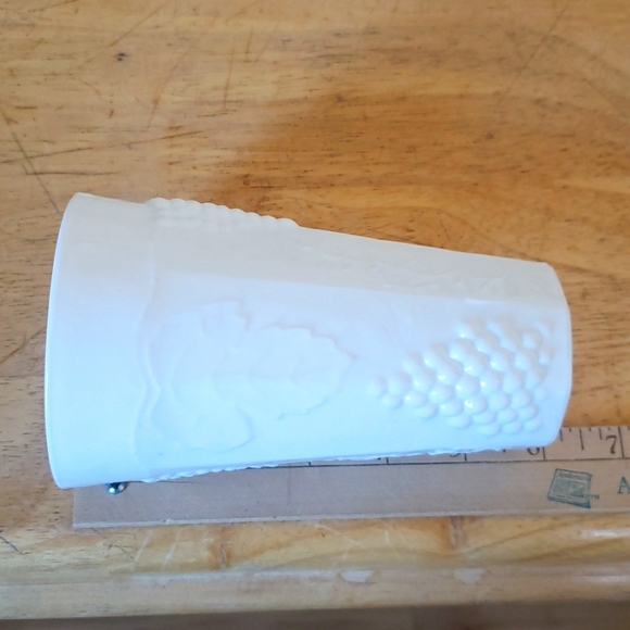 Two Grape Pattern Milk Glass Cups - Picture 7 of 8